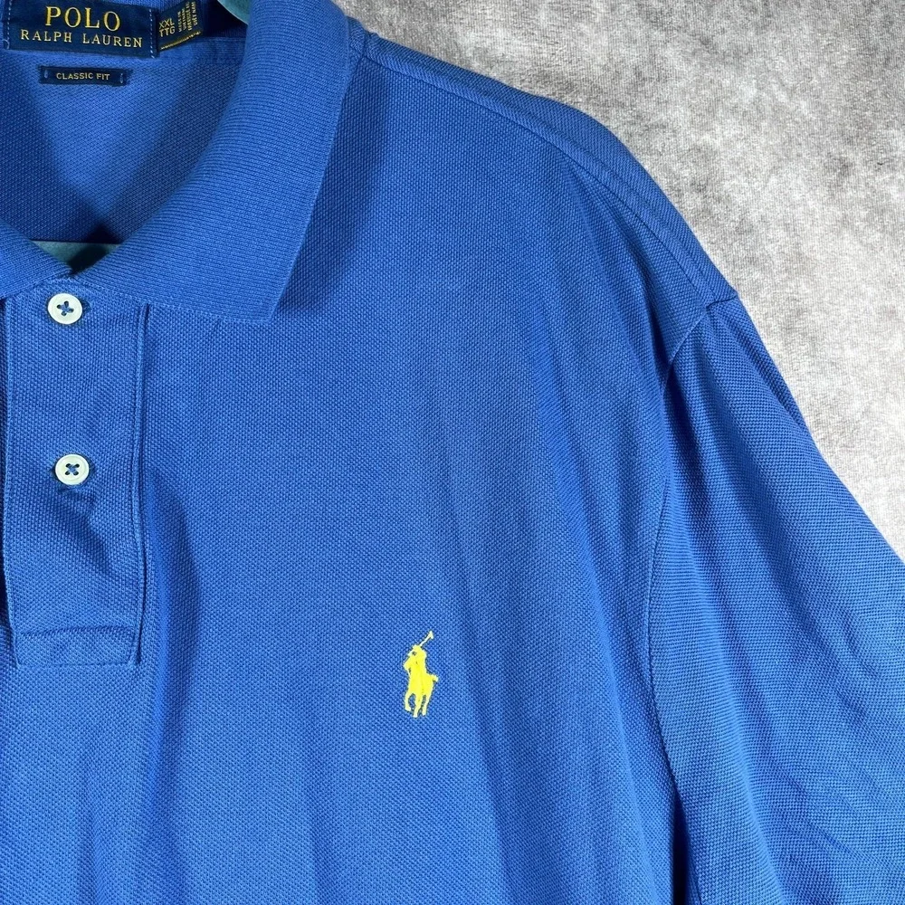 Polo Ralph Lauren Polo Shirt Mens Size 2XL Blue Classic Fit Short Sleeves Preppy